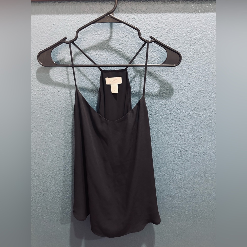 Black Thin Strap Flowy Tank